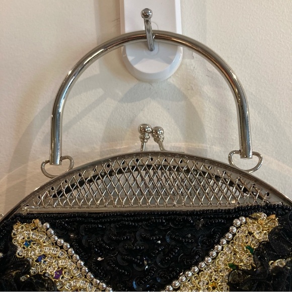 MINI HANDBAG Sequin Sparkly Mesh Metal Coin Purse Closure - Picture 8 of 10